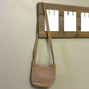 Frankie and Johnnie Textured Tan/beige Knitted Crossbody  with Matching Wallet